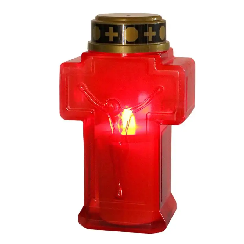 

Red Cemetery Candle LED Electronic Candle Light Garden Lawn Lighting Light Halloween Decor Rainproof Flameless Candles