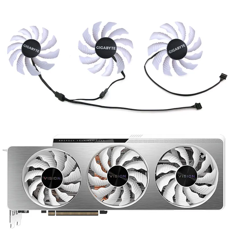 

GIGABYTE 82mm 87mm PLA09215S12H 12V 0.55A RTX3080 3090 Graphics Fan For RTX 3070 3080 Ti RTX 3090 Vision OC 3X Video Card Fan