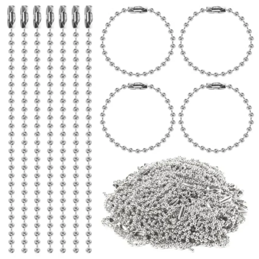 

3.9 in Ball Chains Keychain Tag Keychain Ball Chain Bulk, Beaded Chain Connector Chains for Keychains, Dog tag Chain Key Chain