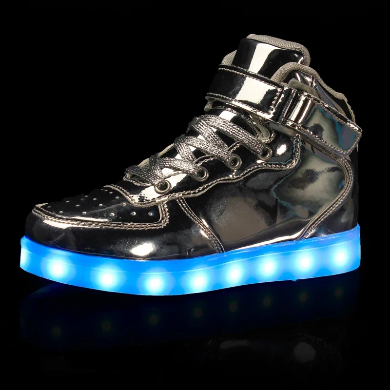 Carregador USB ilumina sapatos infantis tamanho 25-46 meninos meninas tênis luminosos