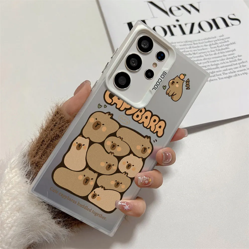 Q Version Capibala Matte Phone Case For Samsung Galaxy A73 A72 A71 A56 A55 A54 A53 A51 A36 A35 A34 A52 A50 A30 S 4G 5G Cover view 6