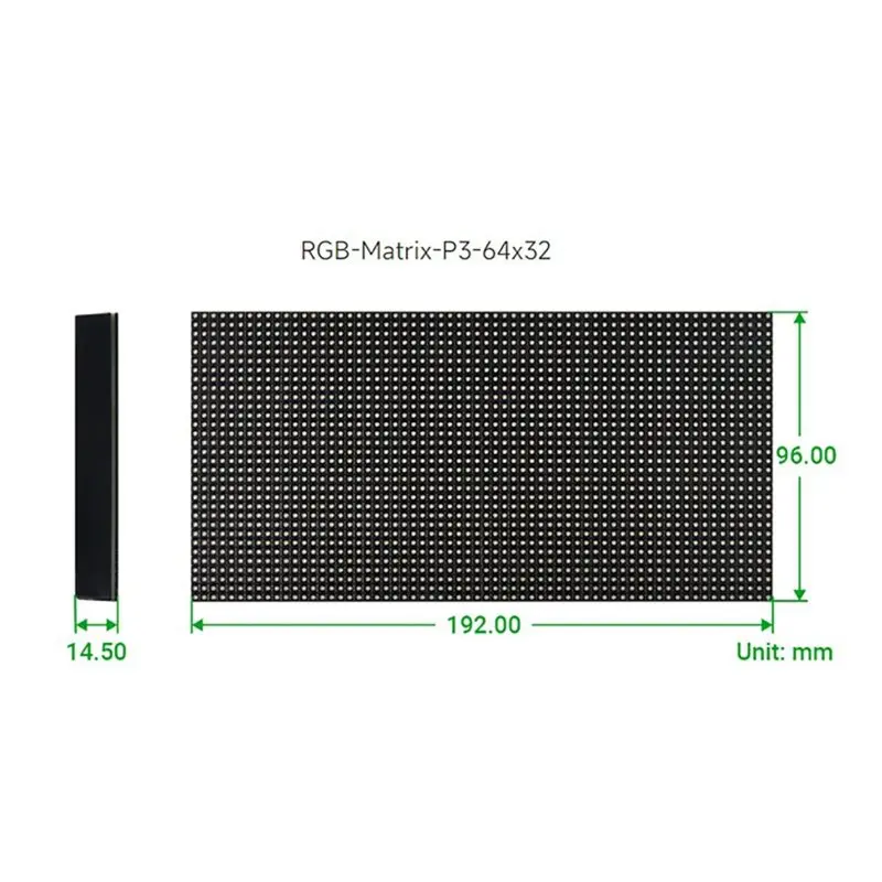 DIGIT-P3 LED Display 64X32 Pixels RGB Full-Color LED Matrix Panel 192X96mm 1/16 Scan SMD Indoor Screen Billboard