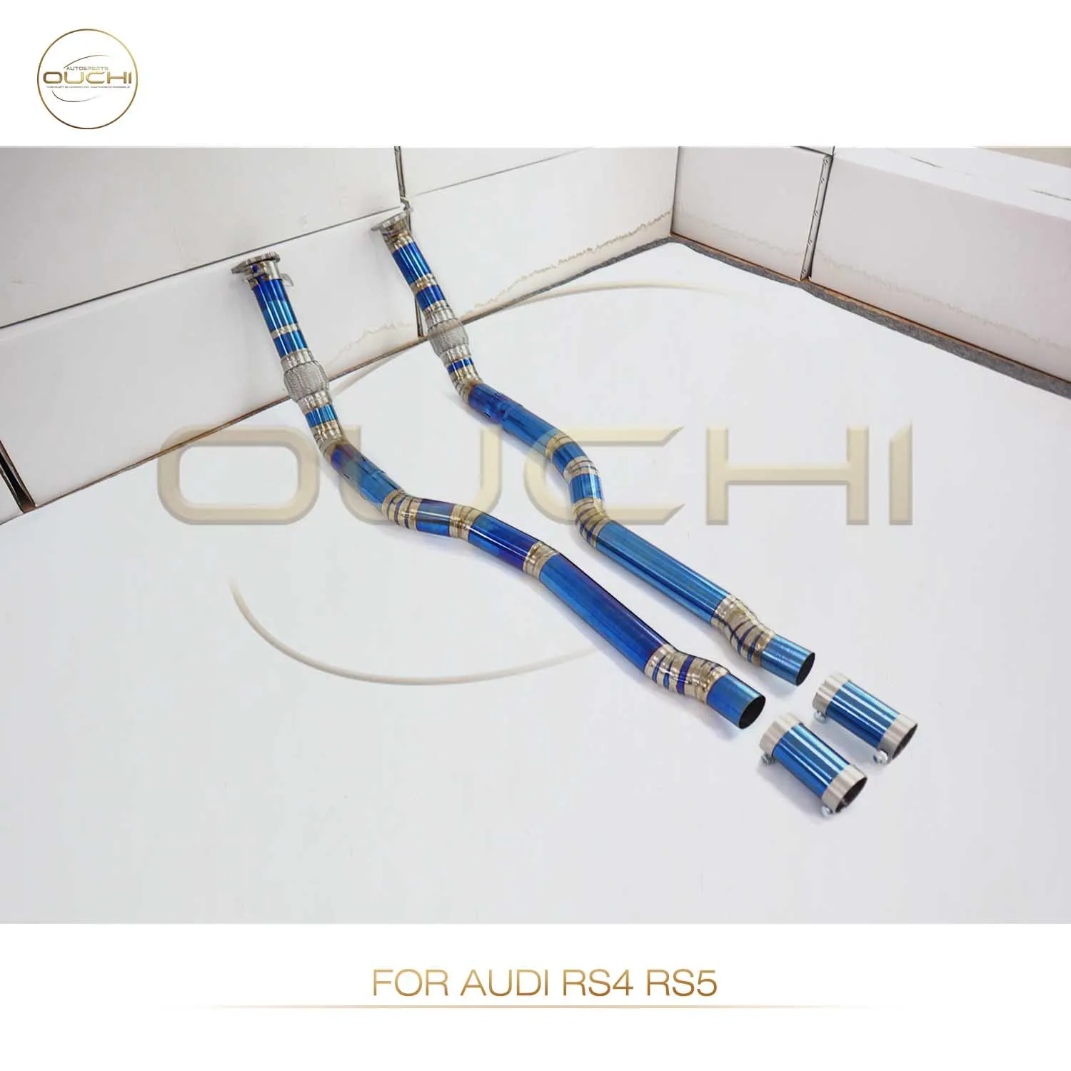 Performance Resonant tube for AUDI RS4 RS5 4.2 OUCHI  Exhaust System Titanium alloy car accessories