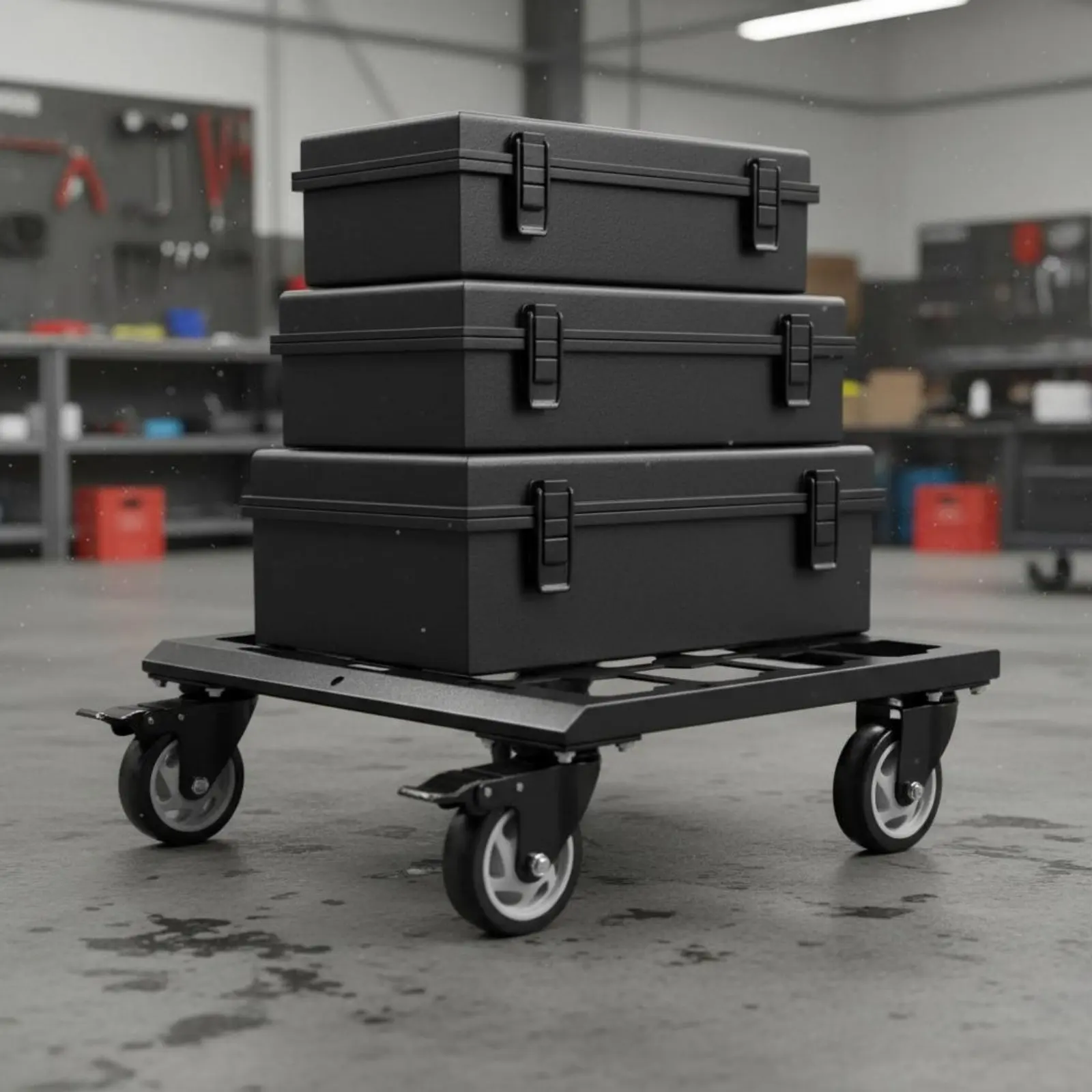 

Heavy Duty Toolbox Dolly Wheels Rolling Toolbox Dolly Tool Box Rolling Wagon Compact Design Mobile Tool Wagon 360° Swivel
