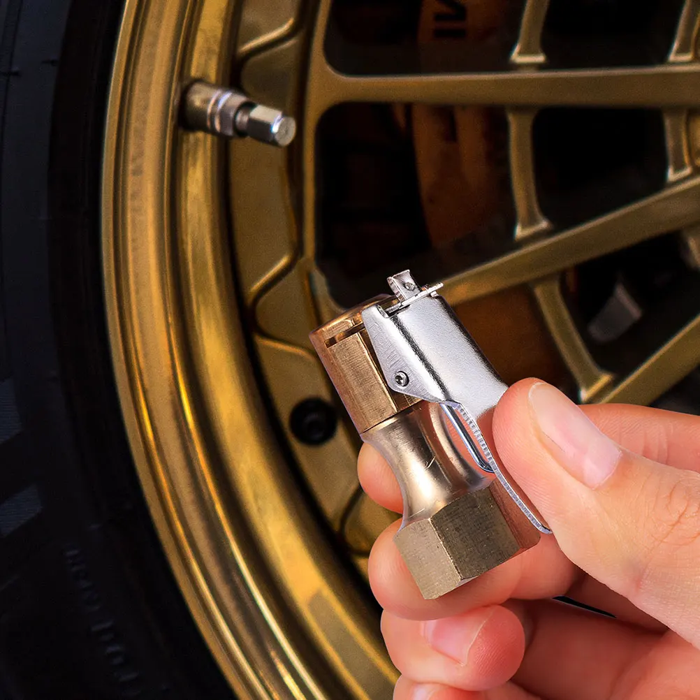 

Inflatable Chuck Tire Inflator Quick Connect Air Compressor Attachments Copper Locking Clip for Cars Trucks Motorcycles