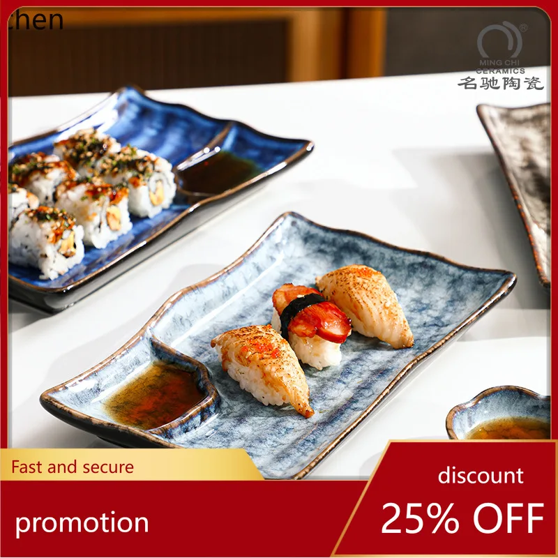 

Zml ceramic home creative minimalist rectangular sushi plate for appetizers and snacks
