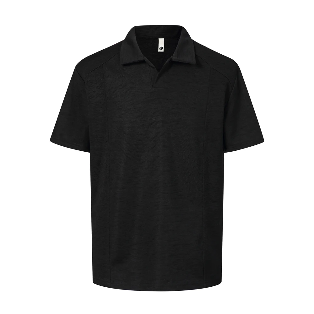 2026 Summer Bark Texture Texture-Enhanced Polo Shirt for Men - Short Sleeve - Summer Cool Silk-Like Comfortable Collar - Front S