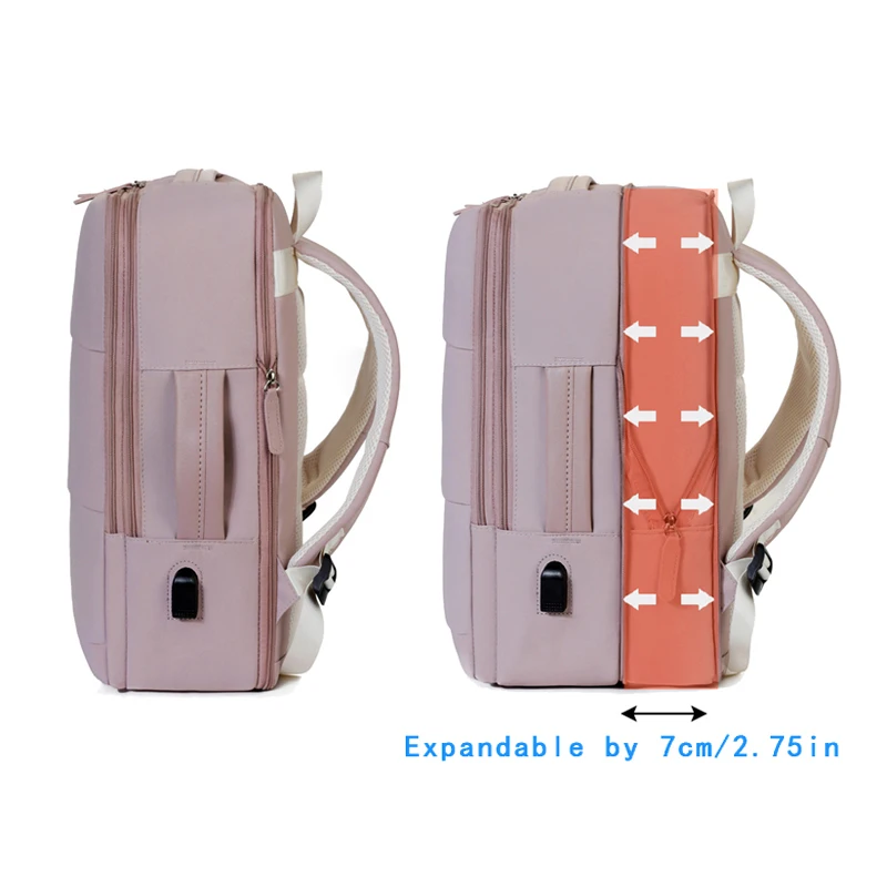 حقيبة ظهر للسفر للأعمال، حقيبة ظهر للأمتعة ذات سعة كبيرة، حقيبة ظهر للكمبيوتر المحمول قابلة للتوسيع، حقيبة ظهر لطلاب الجامعات