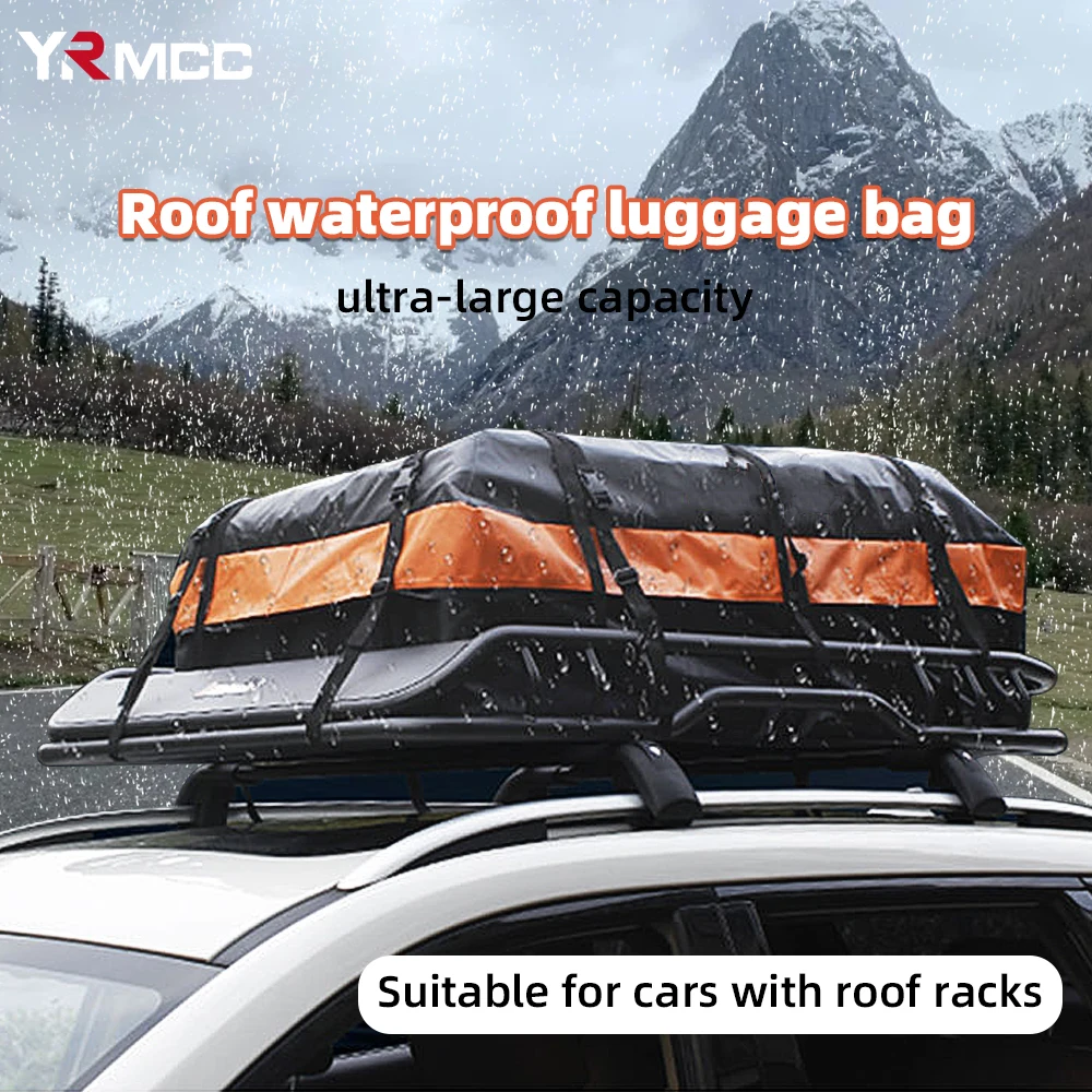 Cargo Bag Waterproof Car Roof Cargo Bag Foldable PVC Roof Bag Outdoor Rainstorm Proof Universal Travel Camping Auto Accessories