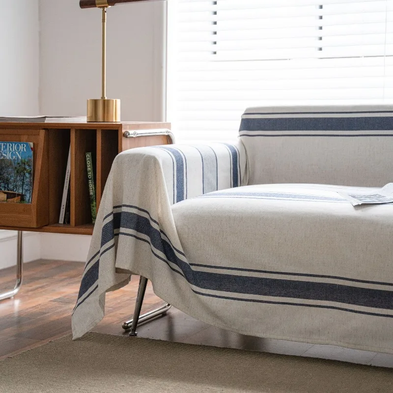 

New Multifunctional Modern Simplicity Sofa Towel Coffee Colored Woven Striped Anti Cat Scratch Sofa Cover for Home Decoration
