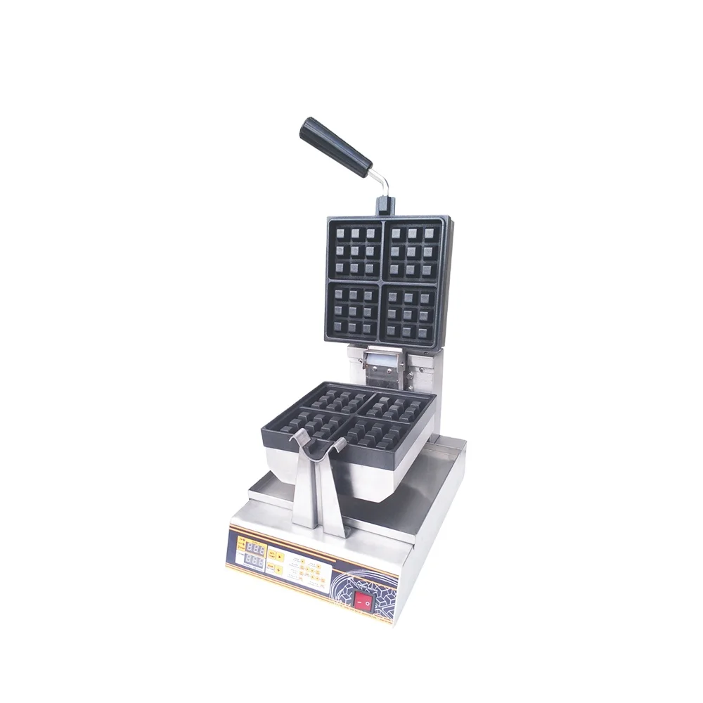 حار بيع 220 فولت الولايات المتحدة التوصيل نوع معدات المطبخ التجارية صانع الوافل الكهربائية الصغيرة مع شكل مربع مربع صانع الوافل الصغير