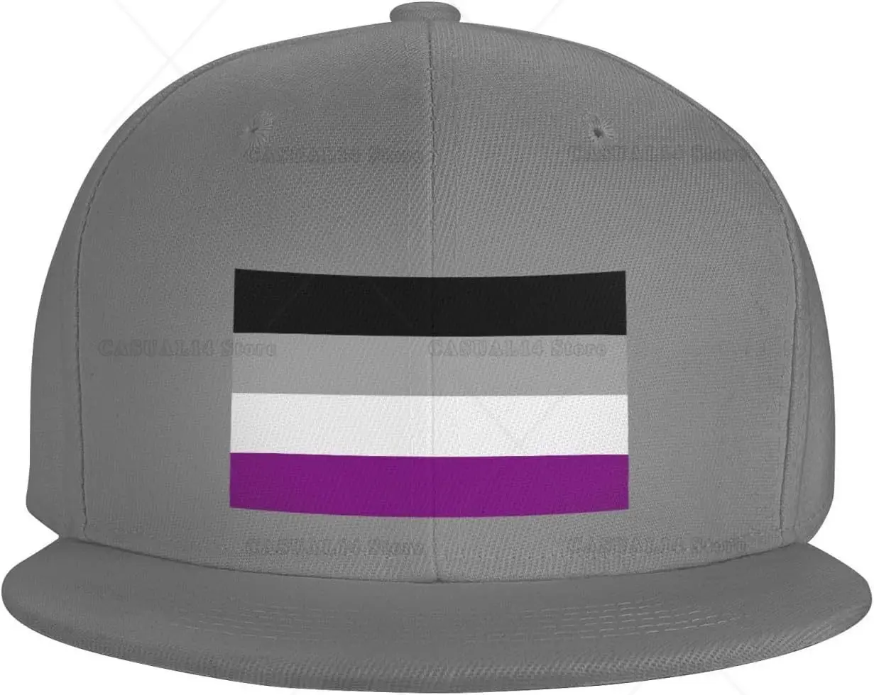 Asexual Pride Flag Snapback Hats for Men Baseball Cap Trucker Hat Flat Brim Hats One Size Trucker Hat