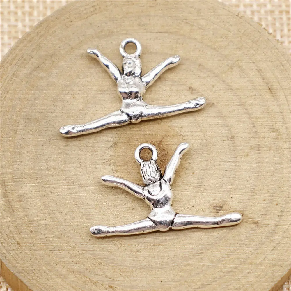 Findings Gymnast Charms Supplies For Jewelry 22x16mm 10pcs