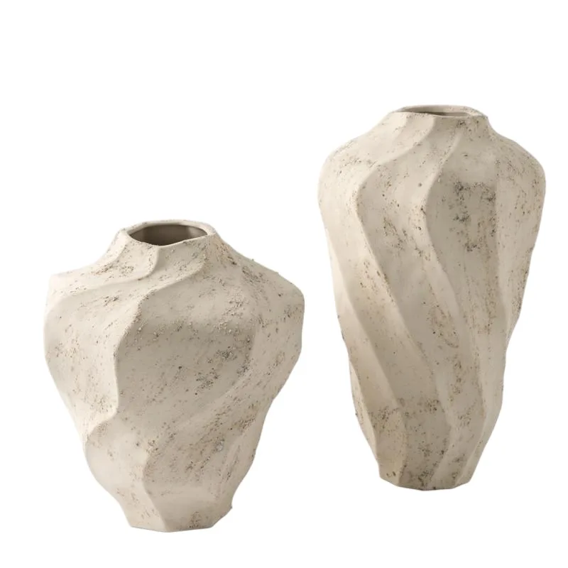 

Jingdezhen ceramic ornaments, light luxury high-end wabi-sabi wind art vase, retro pottery pot