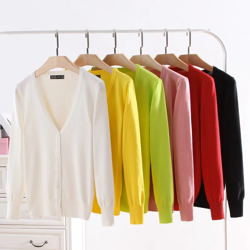 Sweter Dzianinowy Kardigan Kurtka z Guzikami 2024 Wiosna Jesień Dekolt V Luźny Duży Rozmiar Długi Rękaw Casual Topy Dla Kobiet Sweter 4xl