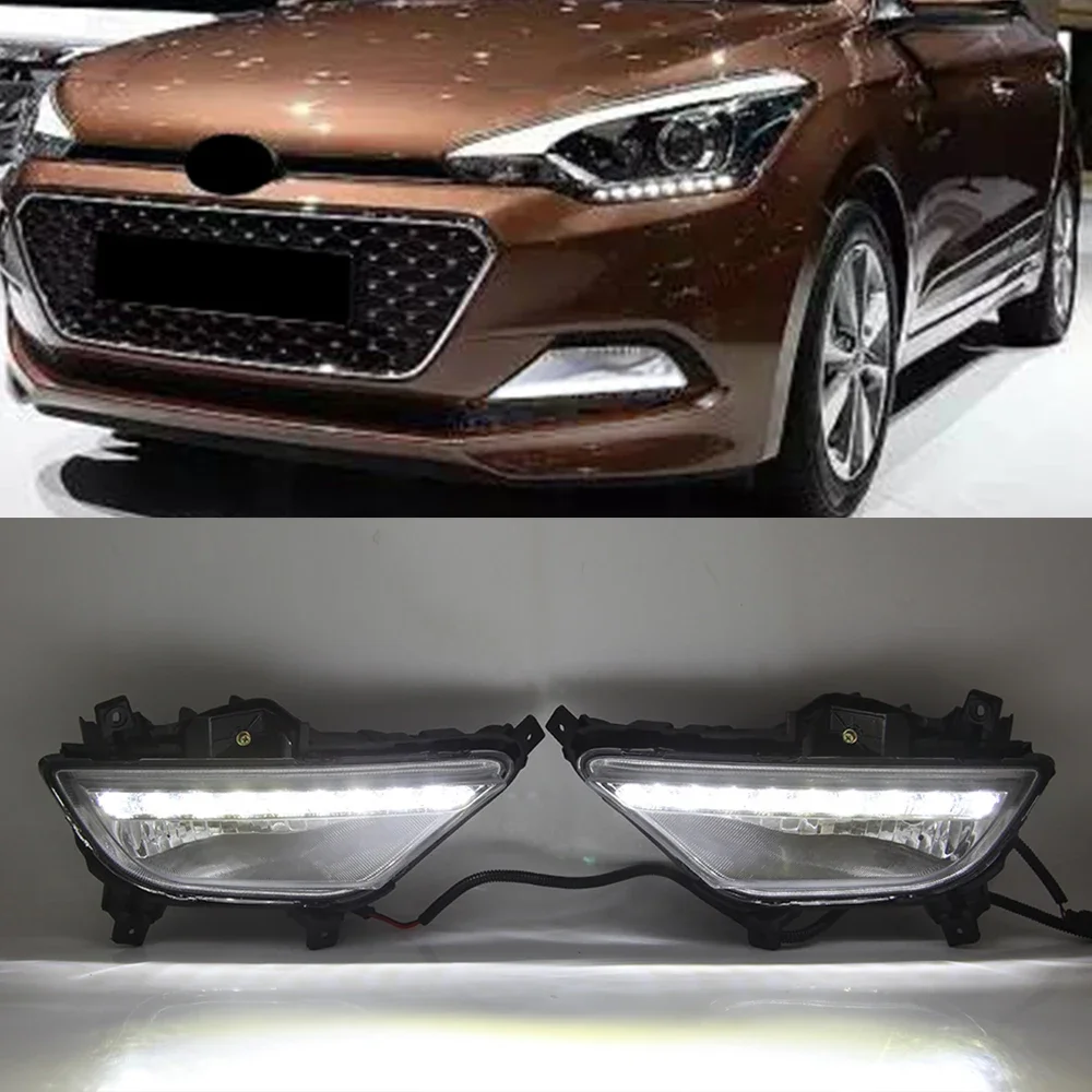 

Car LED Daytime Running Light For I20 2015 2016 2017 DRL Waterproof 12V Fog Lamp cover