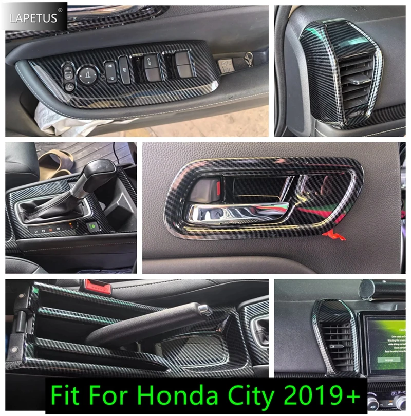 

Car Air AC Outlet Vent / Window Lift / Hand Brake / Handle Bowl Panel Cover Trim Interior Accessories For Honda City 2019 - 2024