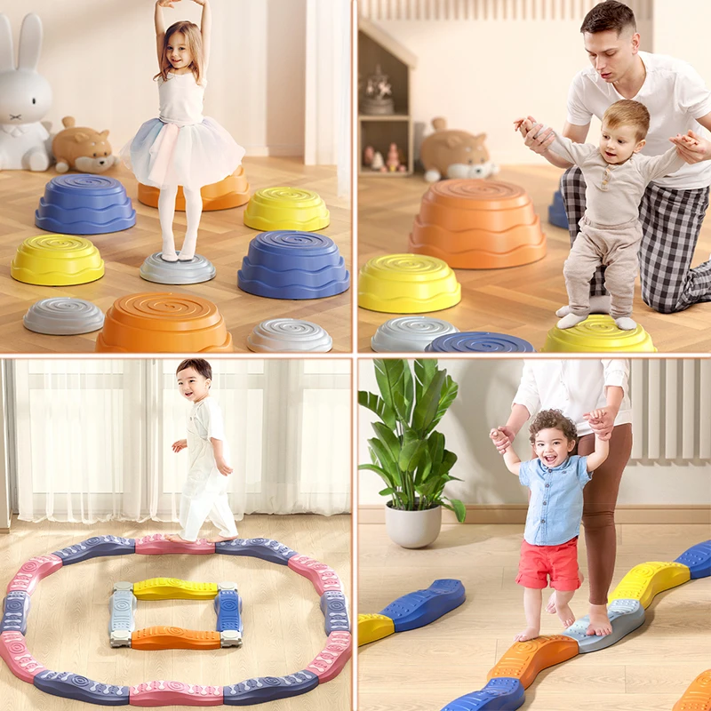 الأطفال التوازن يخطو الحجارة التكامل الحسي لعب القدم اللمس التدريب برش اللعب الرياضة في الهواء الطلق لعبة الاجتماعية للأطفال