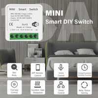 100-240V 16A Tuya Smart Home Mini DIY Wifi Switch Relay Moudle 2 way Remote Controller Timmer Wall Light Switch work with Alieax