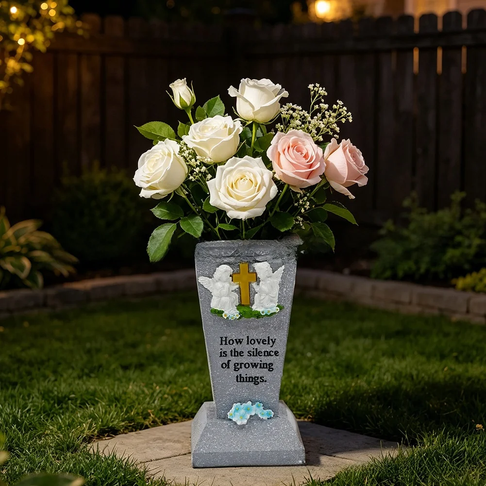 For Cemetery Vigil for Solar Memorial Angel Weatherproof Angel Decor Solar Powered Lighting Ip44 Waterproof Rating