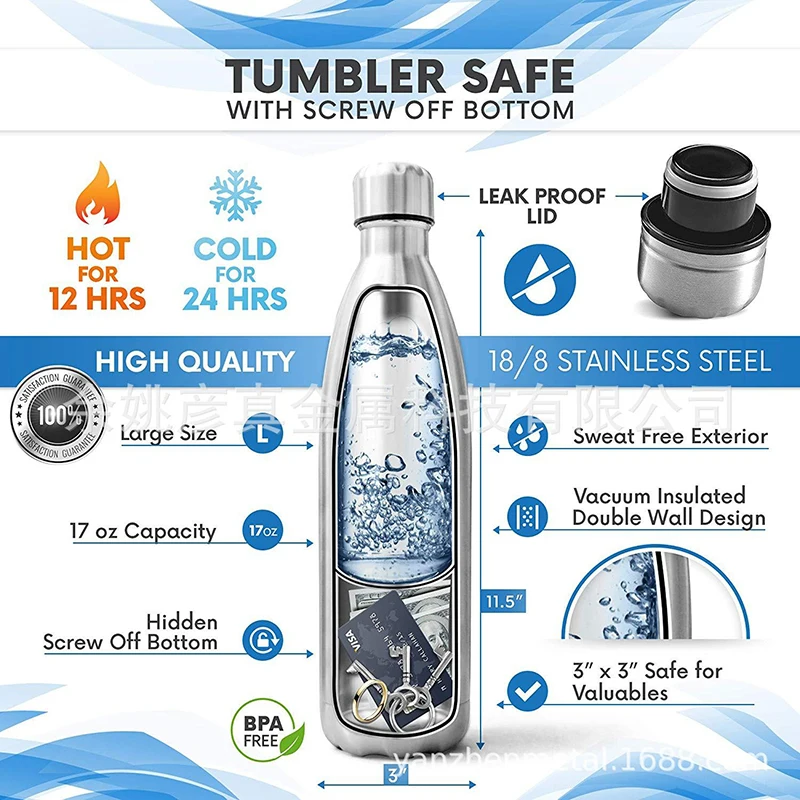 Ableitungs-Wasser flasche kann Edelstahl becher sicher mit einem geruchs sicheren Beutel boden für Lebensmittel – Detail 3
