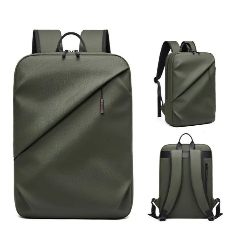 Solid Colour Minimalist Men Backpack Business Commuter Laptop Backpack Fashion Lightweight Daypack Waterproof Travel Rucksack