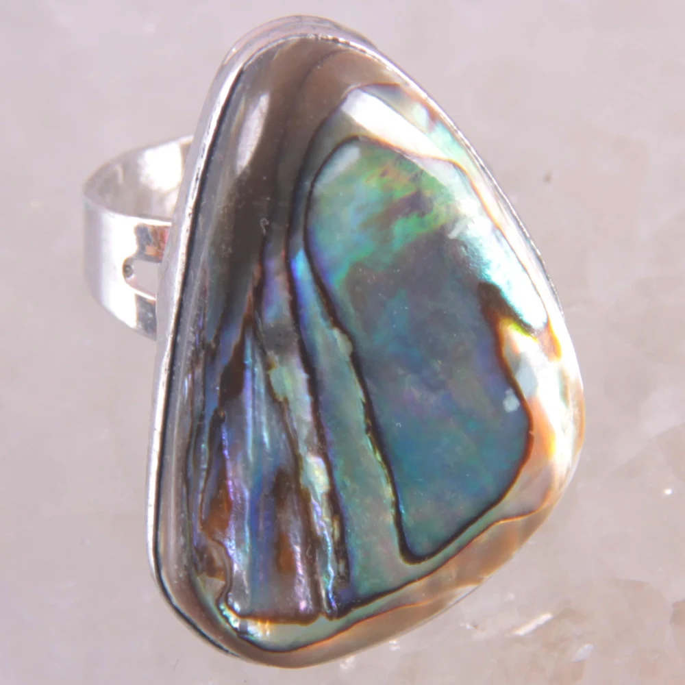Fashion Jewelry New Zealand Abalone Shell Ring Adjustable Z102