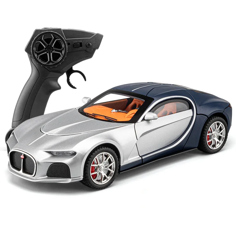 รถโมเดล Bugatti Atlantic ขนาด 1/24 ของเล่นรถโลหะผสมแบบหล่อขึ้นรูป พร้อมไฟและเสียง รถสปอร์ตสุดเท่สำหรับเด็กผู้ชาย ของขวัญวันเกิด