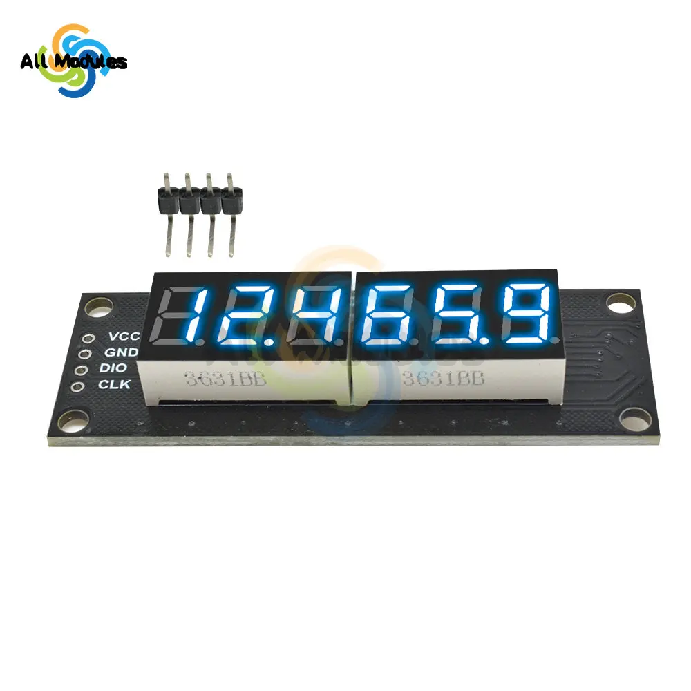 Layar LED Digital TM1637 0.36 Inci 6 Bit 7 Segmen Modul DIsplay LED Digital Antarmuka I/O 5 Warna Tersedia UNTUK Arduino