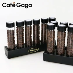 Coffee Bean Storage Tubes Single Dose Display Rack One-Way Exhaust Valve Spice With Funnel Tea Containers Barista Accessories