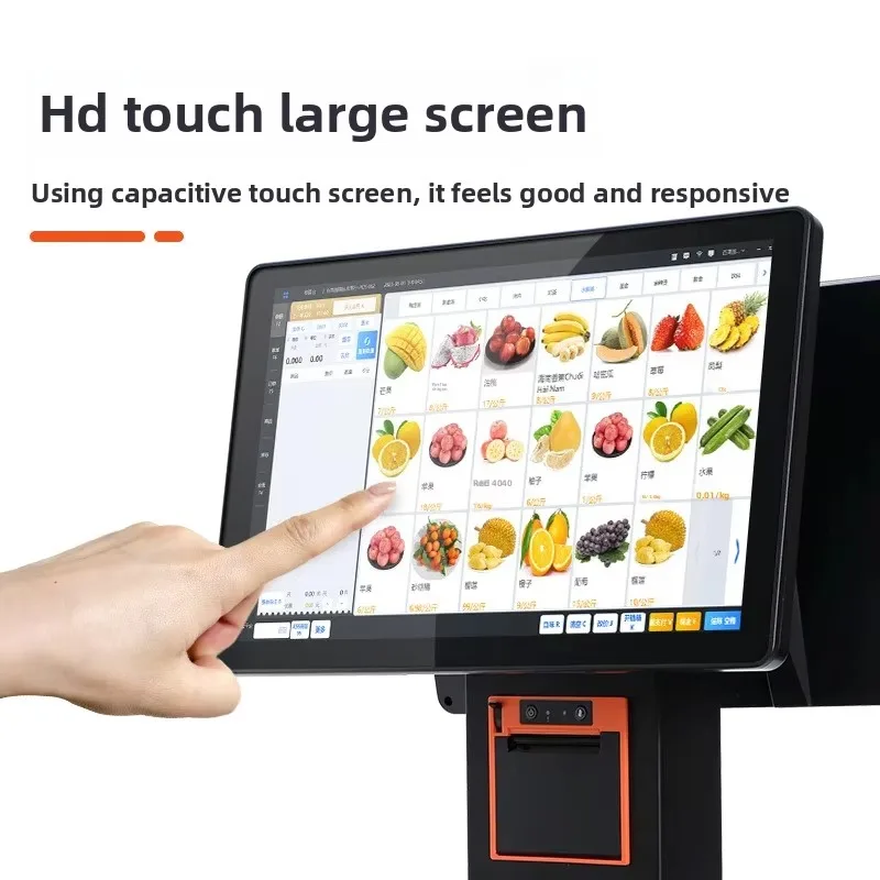 Intelligent Weighing Cashier All-in-One Fruit Store Fresh Vegetable Cooked Food Touch Screen PC Scale Windows 7/10 Cash Register