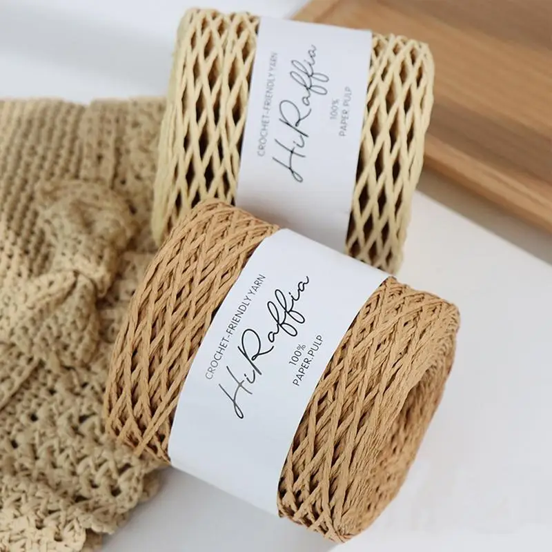 150M Raffia Paper Ribbon DIYs Craft Raffia Straw Yarn for Knitting Crocheting Paper Threads Gift Packing Ribbon Wedding Decor