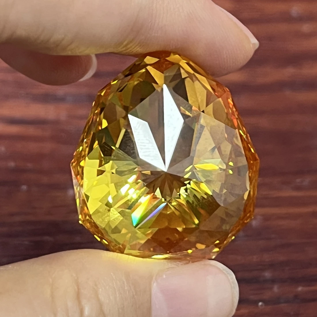 26.4x30.7mm Yellow Cubic Zirconia Stones Synthetic CZ Stones Special Cut Big Zircon Gemstone