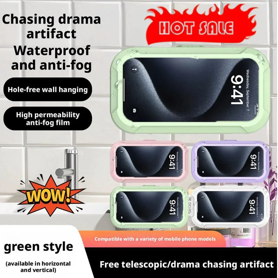 

Bathroom Waterproof Phone Case Shower Watch TV Extendable And Rotatable Lazy Phone Holder Toilet Drama Watching