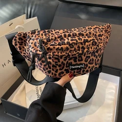 Vintage Leopard Printed Fanny Packs For Women Fashion Zebra Stripe Waist Bag Portable Female Waist Pack Lady Crossbody Chest Bag