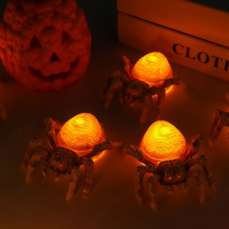 New Halloween Spider Lantern Atmosphere Horror Setting Props Night Light Halloween Party Decoration Candle Light For Home Bar