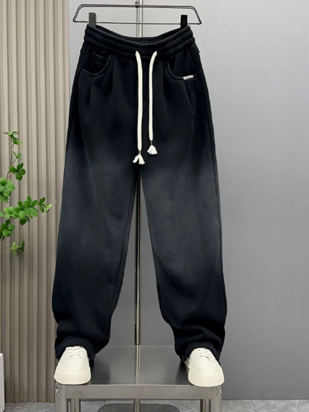 

Мужские повседневные широкие спортивные штаны в американском стиле, винтажные прямые брюки с крашением, свободный крой, модный бренд, весна-осень