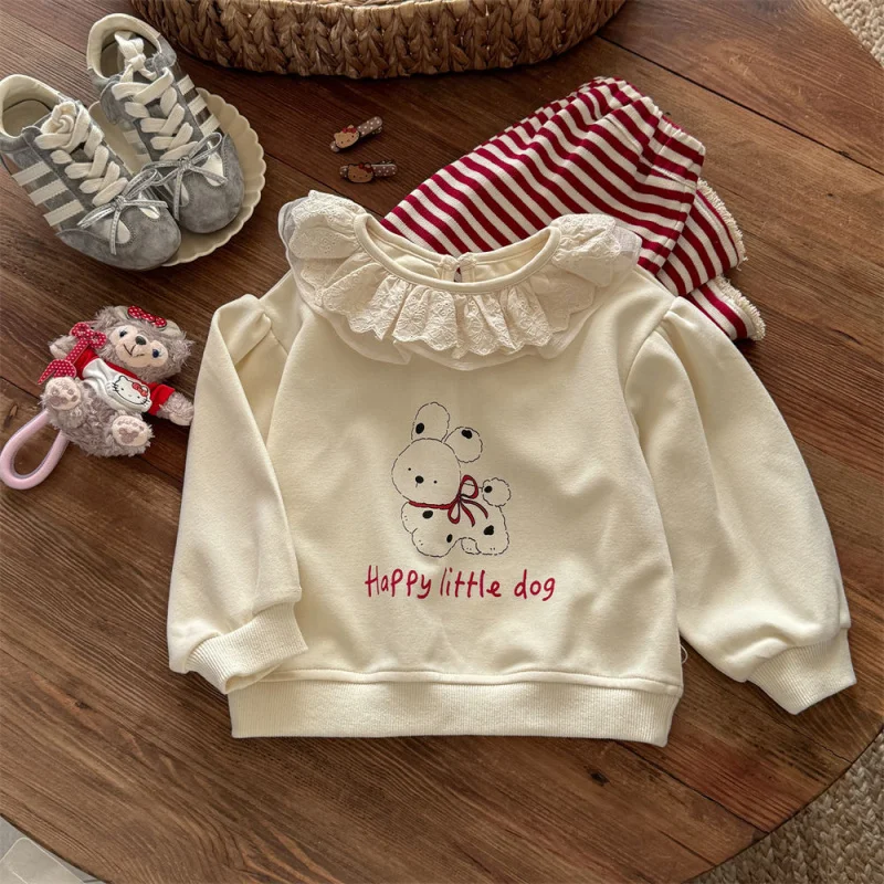 

Girls' Sweatshirt Set Autumn New Fashionable Striped Straight Pants Two-Piece Set Baby Spring Autumn Style