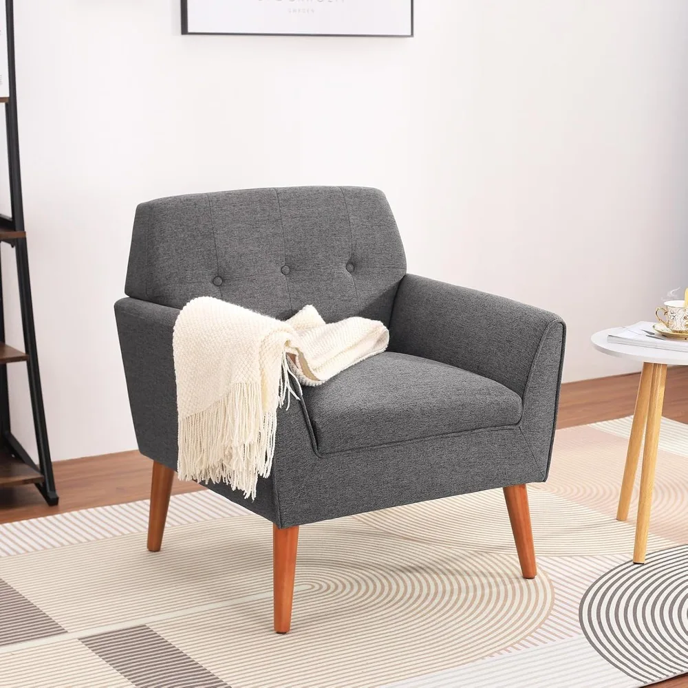 

Modern coffee chair, comfortable button-tufted reading armchair Comfortable fabric armchair Bedroom Ideal for small spaces