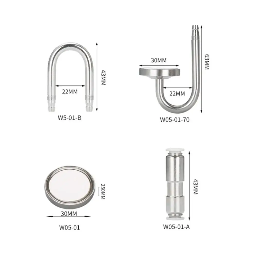 Stainless Steel Aquarium CO2 Diffuser Ceramic Disc Pagoda Shape Interface CO2 Atomizer Diffuser Atomizing Film Polished Design