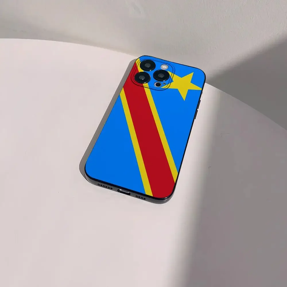 Congo Flag Mobile Phone Cases for iPhone 15 14 13 Pro Max 11 12 Mini X Xs XR Se 2022 Silicone Soft Shell