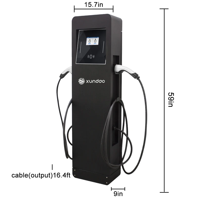 22kw*2 AC Ev Charger Type 2 with FRID APP Level 2 Floor mounted European Standard Commerical Ev Charging Station