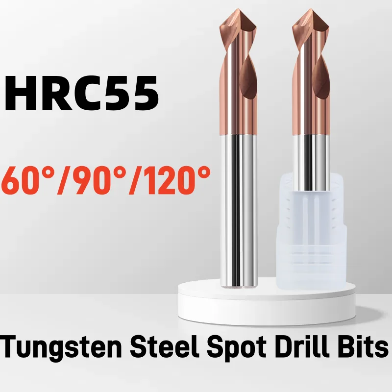 

Spot Drill Bits 60 90 120 Dgrees Carbide CNC Chamfering Drilling Hole Guide Tool Tungsten Steel Location Center Point Drill Tin