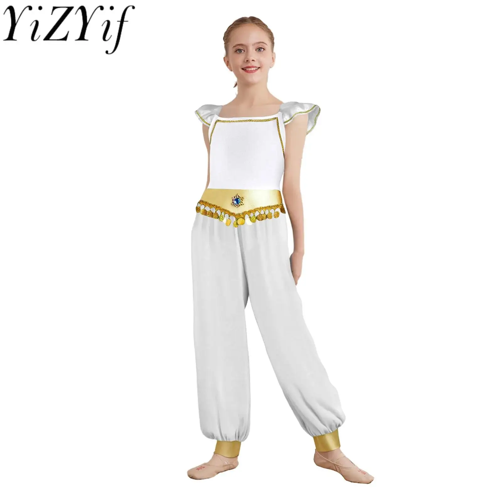 

Halloween Arabian Ethnic Princess Role Play Outfits Festival Traditional Stage Performance Romper for Carnival Party