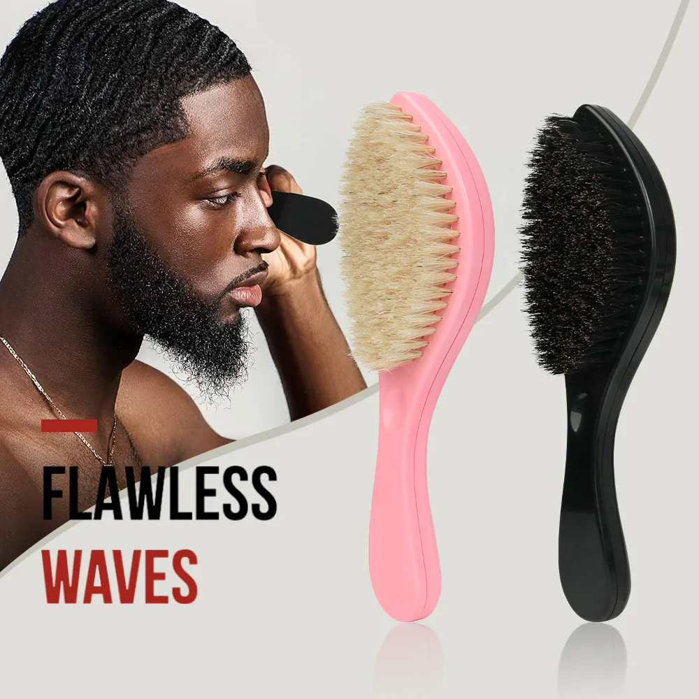 

1PC New MAN Hair Brush Boar Bristle For Men's Beard Shaving Comb Face Massage Facial Hair Cleaning Brush Wave Comb Styling Tools