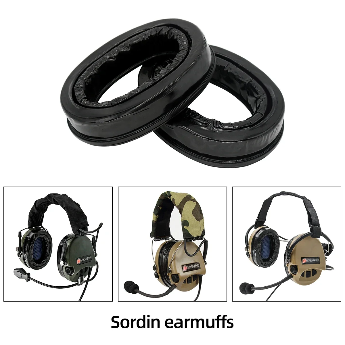 Tactical Headset Accessories Silicone Earpads Compatible with MSA SORDIN Electronic Earmuffs Shooting Headphones Sponge Ear Cups