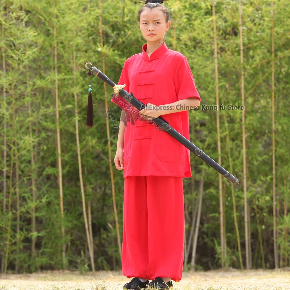 

Custom 25 Colors Women's Taoist Kung fu Tai Chi Uniform Zen Meditation Suit