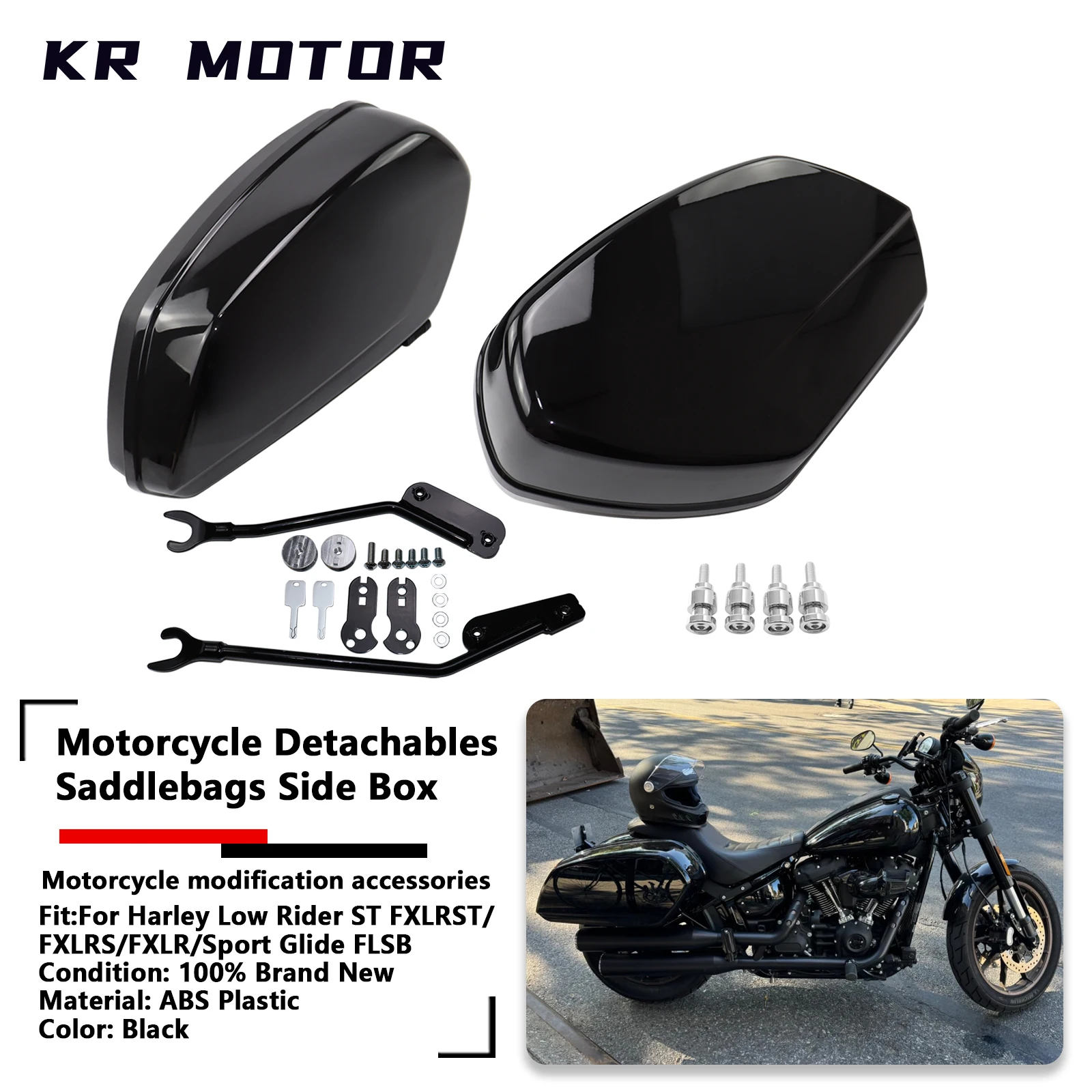 

Для Harley Softail Low Rider S/ST FXLR Sport Glide FLSB Жесткие седельные сумки Док-станции Багажник мотоцикла Боковые сумки Хранение багажа