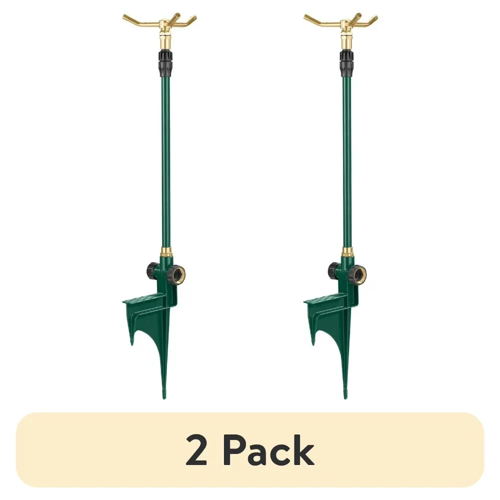 (2 pack) Orbit 3-Arm Rotating L awn Sprinkler on  Adjustable Step Spike