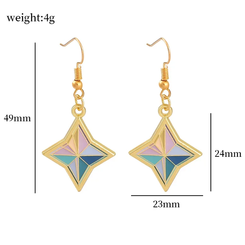 Игра Genshin Impact Primogems Эмалированные серьги Праздничные подарки